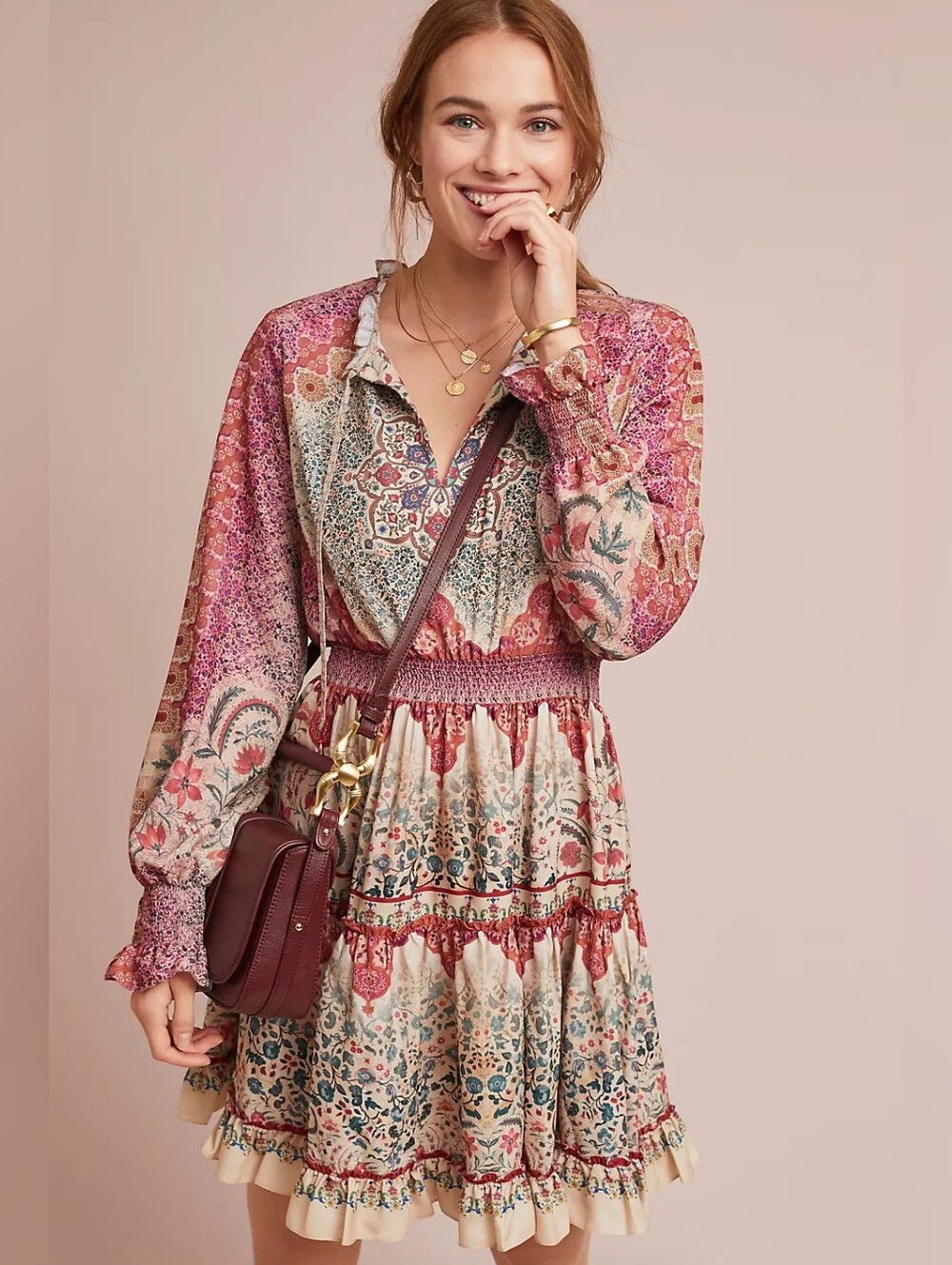Anthropologie Siddhartha Bansal Dakota Boho Peasant Dress Xs